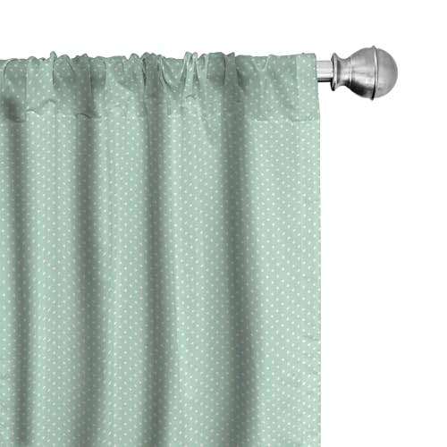 ABAKUHAUS Grün Vorhänge 2er-Pack, Retro-Stil Baby Nursery Themed Pattern mit kleinen weißen Tupfen Pastell, Vorhang für Wohnzimmer Schlafzimmer, 4 Stück 150 cm x 175 cm, Mint Grün Weiß von ABAKUHAUS