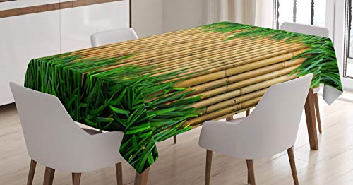 ABAKUHAUS Grün und Brown Tischdecke, Bambus, Wasserfest Waschbar mit Klar Sichtbaren Farben kein Verblassen Personalisiert, 140 x 170 cm, Sandbraun Farngrün ABAKUHAUS Grün und Brown Tischdecke, Bambus, Wasserfest Waschbar mit Klar Sichtbaren Farben kein Verblassen Personalisiert, 140 x 170 cm, Sandbraun Farngrün von ABAKUHAUS