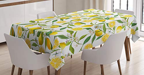 ABAKUHAUS Natur Tischdecke, Exotische Garten, Pflegeleicht Waschbar Schmutzabweisend und mit Klaren Farben Hochwertiger Druck, 140 x 240 cm, Farngrün Gelb Weiß ABAKUHAUS Natur Tischdecke, Exotische Garten, Pflegeleicht Waschbar Schmutzabweisend und mit Klaren Farben Hochwertiger Druck, 140 x 240 cm, Farngrün Gelb Weiß von ABAKUHAUS