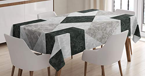 ABAKUHAUS Marmor Tischdecke, Marble Effect, Schmutzabweisend Pflegeleicht Waschbar Druck Mit Klaren Farben ohne Verblassen, 140 x 200 cm, Beige Schwarz von ABAKUHAUS