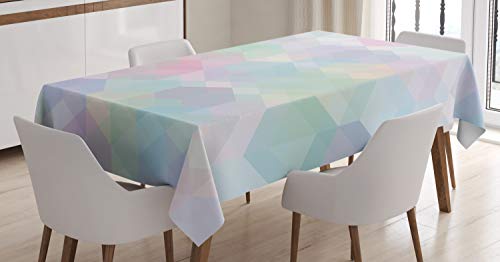 ABAKUHAUS Pastell Tischdecke, Hexagonal Weiche, Pflegeleicht Waschbar Schmutzabweisend und mit Klaren Farben Hochwertiger Druck, 140 x 170 cm, Grau Hellblau von ABAKUHAUS