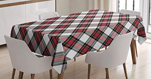 ABAKUHAUS Schottenkaro Tischdecke, Plaid Motiv Rhomben, Für den Inn und Outdoor Bereich geeignet Waschbar Druck Klar Kein Verblassen, 140 x 200 cm, Mehrfarbig von ABAKUHAUS