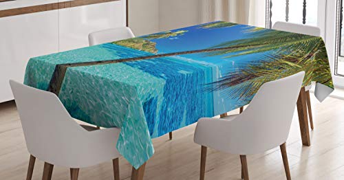 ABAKUHAUS Tropisch Tischdecke, Palmen, Meer, Strand, Inn und Outdoor Bereich geeignet Waschbar Druck Klare Farben Kein Verblassen, 140 x 170 cm, Türkis Blau ABAKUHAUS Tropisch Tischdecke, Palmen, Meer, Strand, Inn und Outdoor Bereich geeignet Waschbar Druck Klare Farben Kein Verblassen, 140 x 170 cm, Türkis Blau von ABAKUHAUS