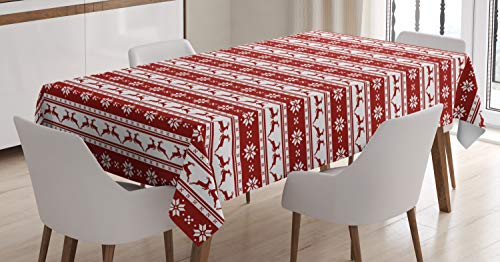 ABAKUHAUS Weihnachten Tischdecke, Winter-Rotwild-Schneeflocke, Pflegeleicht Waschbar Schmutzabweisend und mit Klaren Farben Hochwertiger Druck, 140 x 170 cm, Weiß Rubin ABAKUHAUS Weihnachten Tischdecke, Winter-Rotwild-Schneeflocke, Pflegeleicht Waschbar Schmutzabweisend und mit Klaren Farben Hochwertiger Druck, 140 x 170 cm, Weiß Rubin von ABAKUHAUS