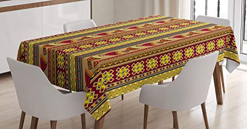 ABAKUHAUS afrikanisch Tischdecke, Djembe Drums Geometric, Personalisierter Druck Klare Farben ohne Verblassen Waschbar für Außen Bereich, 140 x 240 cm, Braun Gelb ABAKUHAUS afrikanisch Tischdecke, Djembe Drums Geometric, Personalisierter Druck Klare Farben ohne Verblassen Waschbar für Außen Bereich, 140 x 240 cm, Braun Gelb von ABAKUHAUS