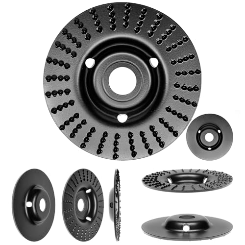 ABAZO Raspelscheibe, Holzschnitzscheibe Frässcheibe, Flexscheibe, Baumstumpffräse, Wurzelfräse, Lackfräse Ø 125 mm, Ø 115 mm (Konvex Raspel, Vorarbeit Ø 125 mm x 22,2 mm) von ABAZO