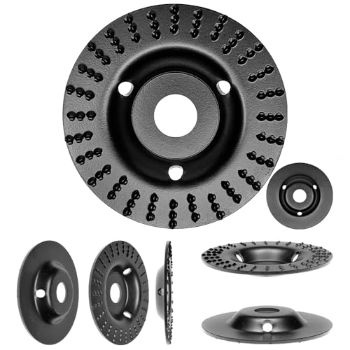 ABAZO Raspelscheibe, Holzschnitzscheibe Frässcheibe, Flexscheibe, Baumstumpffräse, Wurzelfräse, Lackfräse Ø 125 mm, Ø 115 mm (konvex Raspel, Vorarbeit Ø 115 mm x 22,2 mm) von ABAZO