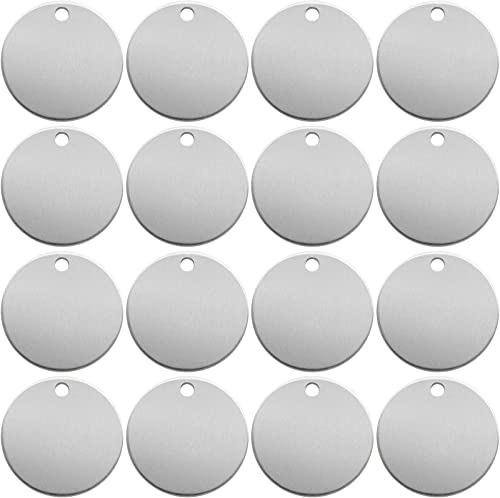 ABBECIAO 3,8 cm Stanzrohlinge Heavy Gauge 12 GA Aluminiumscheiben glatte runde Metallrohlinge Tags mit Loch (40 Stück) von ABBECIAO