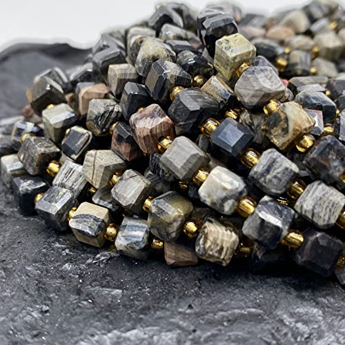 ABCGEMS Afrikanische schwarze Silberblätter-Jaspis-Perlen (eine revolutionäre Tischschneidetechnik bringt einen hochwertigen Look in einen traditionellen Würfel), klein, 6 mm von ABC GEMS USA