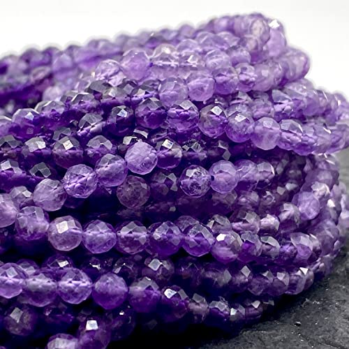 ABCGEMS Brasilianische zweifarbige Amethyst-Perlen mit Farbverlauf, revolutionäre Schneidtechnik für kleine Perlen, verbessert Funkeln, Tiefe und Dimension), Diamantschliff, mikrofacettiert, rund, von ABC GEMS USA