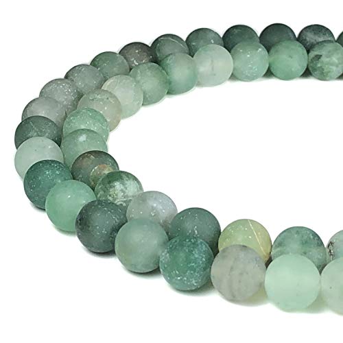 ABCGEMS Chalcedon-Perlen, samtmattiert, afrikanische grüne Chalcedon-Perlen (verbessern die Textur des Steins und die natürlichen Farbtöne mit einer blendfreien Ästhetik), glatt, rund, 8 mm (nicht von ABC GEMS USA