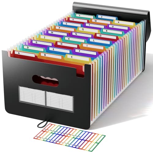 ABC life Dokumentenmappe A4 26 Fächer, Akkordeon Sortiermappe Fächermappe Bunte Datei Organizer Ordner, Schreibtisch Organizer Aktentasche Mappe, Dokumententasche Aktenmappe Ordnungsmappe von ABC life