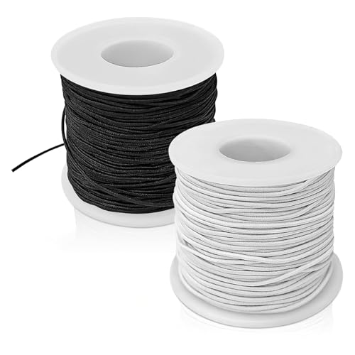 Elastic Cord for Bracelets, 2 Rolls 1mm Nylon String, Stretchy Beading Thread for Jewelry Making, Crafts, Sewing von ABERE