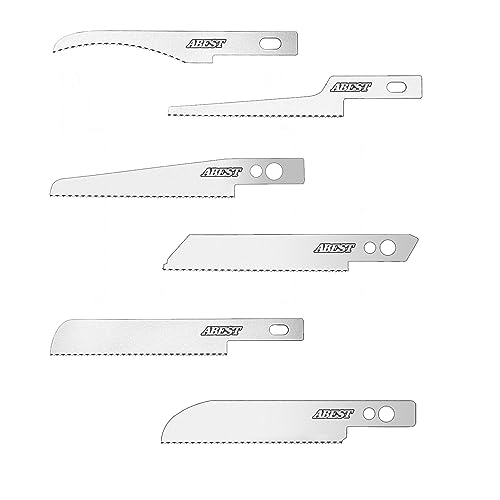 ABEST Ersatz Handsägeblätter Mini Bastelmesser Modellbaumesser Mikromesser Sägeblätter zum Schneiden von Ästen und Baumgliedern (12) von ABEST