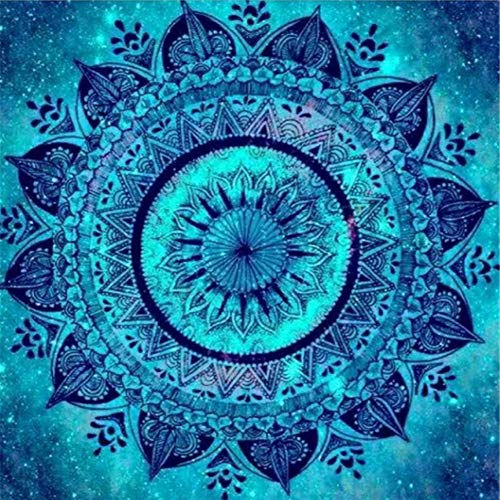 ABEUTY 5D Diamond Painting DIY Full Drill Strasssteine, blaue Mandala-Blume, Malen mit Diamanten, Kristall-Diamant-Kunst-Kits (blaues Mandala) von ABEUTY