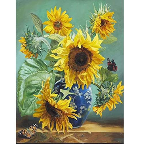 Diamond Painting Full Set, ABEUTY DIY 5D Diamant Painting Sonnenblume Pflanze Diamant Malerei Malen nach Zahlen Kreuzstich von ABEUTY