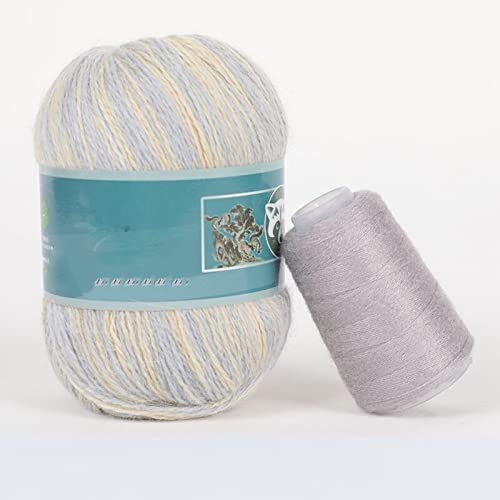 1 Set/Packung Regenbogen-Farbverlauf, Kuchen-Nerzgarn, 50 g + 20 g/Set, langes Plüsch-Angora-Garn, Strickgarn für Damen, Schal, Mütze, E04 von ABKDCO