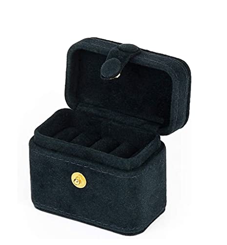 ABNNHK Schmuckschatulle, 2-TLG. Aufbewahrungsbox für Ohrringe und Ringe, mit Deckel und Druckknopfdesign, tragbares Reise-Schmucketui für Mädchen und Frauen. Schmuckhalter (Farbe: 2 STK. von ABNNHK