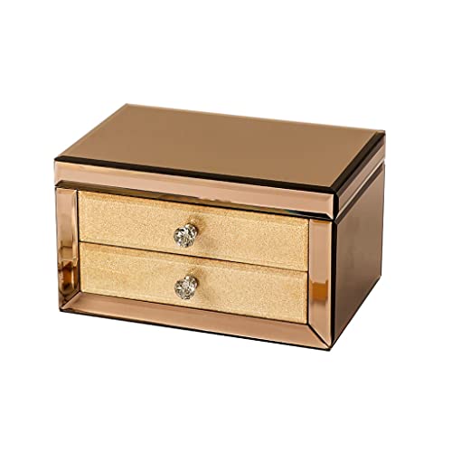 ABNNHK Schmuckschatulle, Schmuckschatulle, 2-lagiger Schmuck-Organizer mit Schubladen, Elegante große Schmuckschatullen als Geschenk für Frauen und Mädchen, Schmuckaufbewahrungskoffer, Sc von ABNNHK