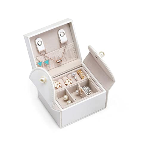 ABNNHK Schmuckschatulle, kleine Schmuckschatulle, 2-lagig, Reise-Schmuck-Organizer, tragbares Schmucketui, Geschenk für Frauen und Mädchen, Geschenk, Schmuckaufbewahrung für Ringe und Hal von ABNNHK