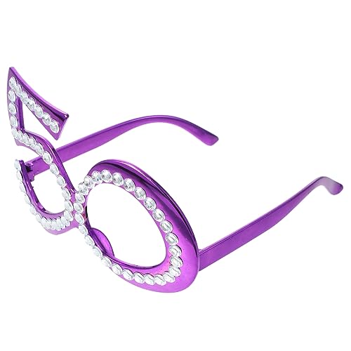 ABOOFAN 1 Paar Geburtstagsbrille Lila Sonnenbrille Party-kostüm-brille Sonnenbrille Für Erwachsene Hawaiianische Brille 50 Geburtstagsgeschenke Gedenken Plastik Violett Papiergläser von ABOOFAN