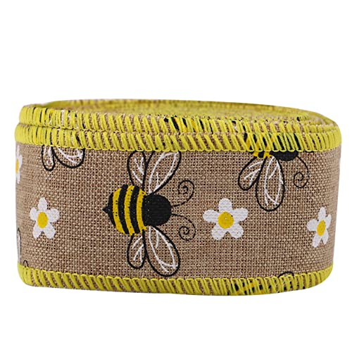 ABOOFAN 1 Rolle Honigbienenfestband Verpackungsband Honigbienenband Bastelband Geschenkband Band Mit Bienen Darauf Honigbienen- Druckband Gelbes Band Hochzeit Cocker-gurtband Braut von ABOOFAN