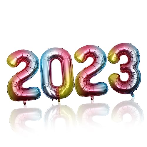 ABOOFAN 1 Satz 2023 Aluminiumfolienballon 2023 Ballonnummer Elektrische Ballonpumpe für alle Ballons wand polsterung große luftballons weihnachtsdeko 2023 Ballons Neujahr Zahlenballons von ABOOFAN