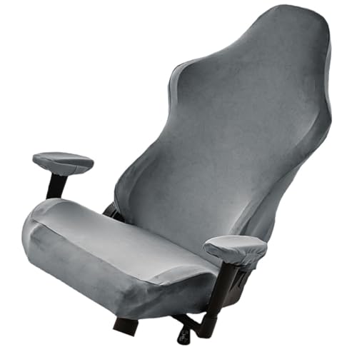 ABOOFAN 1 Satz Abdeckung Für Den Chefstuhl Ergonomischer Bürostuhl Aus Netzstoff Stühle Für Computerspiele Sitz Gamer-stuhlabdeckung Bürostuhlbezug Drehstuhl Silberfuchs-Fleece Dark Grey von ABOOFAN