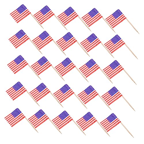 ABOOFAN 1 Satz Amerikanische Zahnstocher Flagge Multifunktions-cupcake- Kuchen-flag-topper Rennflagge Cupcake-verzierung Obstkuchen Geburtstagskuchen Dessert- Papier 200 Stück von ABOOFAN