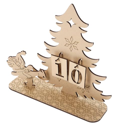 ABOOFAN 1 Satz Heimdekoration Adventskalender weihnachtskalender schmuck Dekorationen Christbaumschmuck countdown kalender countdown calender Weihnachtszubehör Countdown-Kalender aus Holz von ABOOFAN