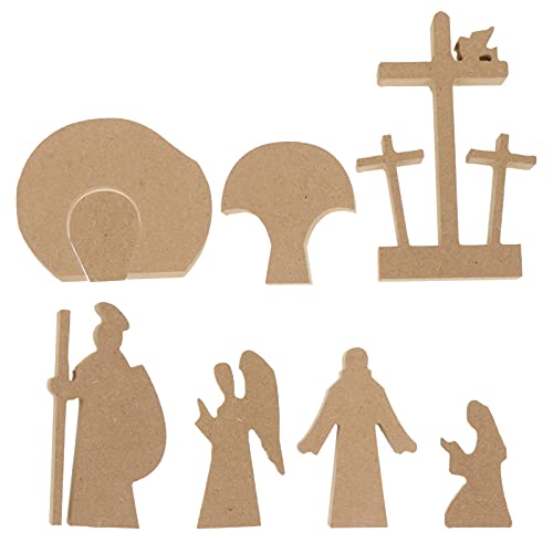 ABOOFAN 1 Satz Jesus dekorative Ornamente Dekoration religiöse Figur Aufkleber Kruzifix Skulptur rustikale Ostern mitgebsel 0stergeschenke weihnachtsdeko Ostervorräte Osterdeko Buche von ABOOFAN