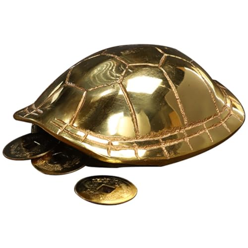 ABOOFAN 1 Satz Wahrsagungs Werkzeug für Schildkröten Panzer Drachen Ornament Kostüm Geld die chinesen bürodeko Schildkrötenpanzerverzierung aus Kupfer Weissagung Schildkrötenpanzer Golden von ABOOFAN