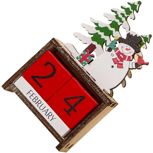 ABOOFAN 1 Satz Weihnachtskalender saisonal Adventskalender Schnee tischkalender kalender schreibtisch weinachtsgeschenk Home-Desktop-Kalender Weihnachts-Countdown-Kalender aus Holz von ABOOFAN