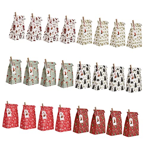 ABOOFAN 1 Set Beutel Bonbontüten Weihnachten Goodie Bag Adventskalender Für Adventskalender Weihnachtsbehälter Weihnachten Weihnachtsplüschtiere Kalender Geschenktüten Aus Holz von ABOOFAN