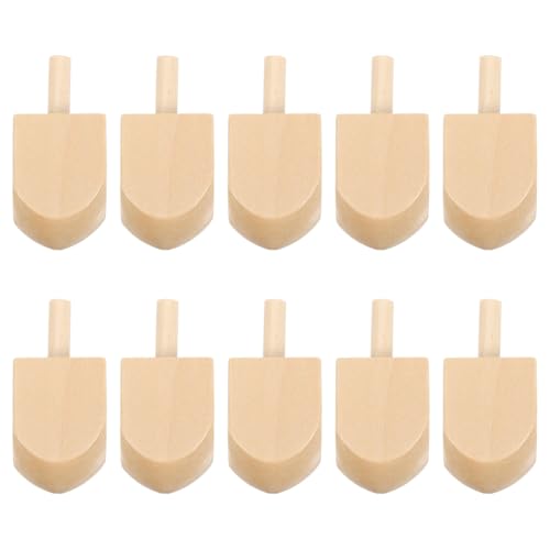 ABOOFAN 10 Stück Chanukka-Dreidel Aus Holz 1 6 Zoll Blanko Natürliche Chanukka-Dreidel Aus Holz Hölzerne Chanukka-Dreidel DIY-Projekt Bemalt Für Chanukka-Party-Dreidel-Spiel von ABOOFAN