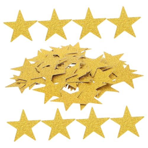 ABOOFAN 100 Stück Pentagramm Handgeschöpftes Papier Glänzende Ausschnitte Glitzernde Goldene Ausschnitte Pailletten Konfetti Ausschnitte Sternförmige Konfetti Papiersterne von ABOOFAN