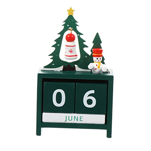 ABOOFAN 1stk Christbaumkalender Desktop-weihnachtskalender Weihnachtszahl Datumsblöcke Sterben Weihnachtsadvent Desktop-kalender Adventskalender Kalender-notizblock Hölzern Green von ABOOFAN