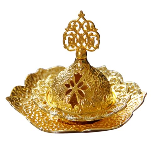 ABOOFAN 1stk Räuchergefäß Ornamenthalter Weihrauch Räucherstäbchen Räucherkegel Kerzenduftöl Jumbo Holzkohle Duftstäbchen Räucherofen Für Den Innenbereich Aroma Herd Metall Golden von ABOOFAN