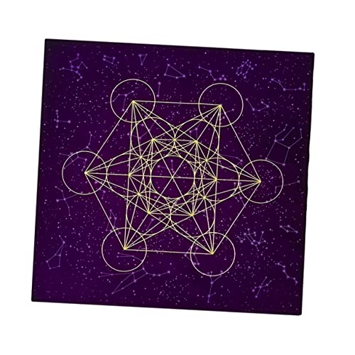 ABOOFAN 1stk Weissagung Tischdecke Heidnisches Tischdecke Mit 12 Sternbildern Partytischdekoration Astrologie Tischdecke Dekorative Quadratische Tischdecke Turmalin Violett Baumwolle von ABOOFAN