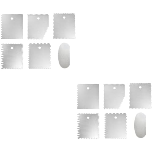 ABOOFAN 2 Sätze Sahneschaber Schneidebrettschaber Zuckergussspatel Backutensilien Back Zubehör Werkzeug Zum Dekorieren Von Desserts Zuckerguss Glatter Rostfreier Stahl Silver 6 Stücke * 2 von ABOOFAN