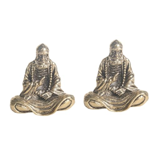 ABOOFAN 2 Stück Messing Bodhidharma Master Desktop Dekor Buddha Figur Bodhidharma Skulptur Buddha Dekorationen Buddhismus Statue Buddha Ornamente Retro Messing Dekor Messing Ornament von ABOOFAN