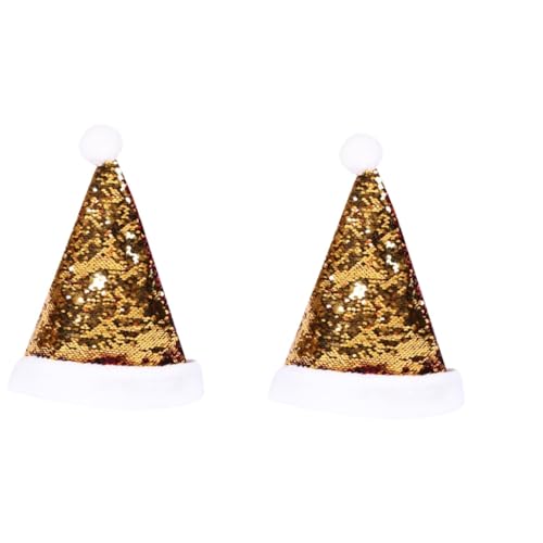 ABOOFAN 2 Weihnachtsmann-Mütze Weihnachtsmütze Weihnachtsfeier Glitzernde Mütze Hüte Für Kinder Party Weihnachtsmützen Weihnachtsfeier Gastgeschenke Weihnachten Goldenes von ABOOFAN