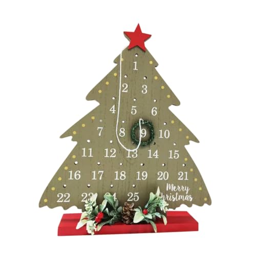 ABOOFAN 25 Desktop-wohndekoration Weihnachts-countdown-adventskalender Weihnachts-countdown-zeichen Weihnachtsfeierverzierung Weihnachten Adventskalender Christbaumschmuck Aus Holz Hölzern von ABOOFAN