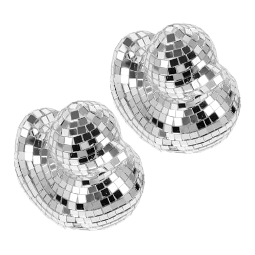 ABOOFAN 2St Disco-Ornamente Disco-Party-Ornament Entendekorationen Disco-Party gefallen heimische Tierfigur Desktop-Dekoration Ente Küchendekor dekorative Enten-Requisite Glas Silver von ABOOFAN