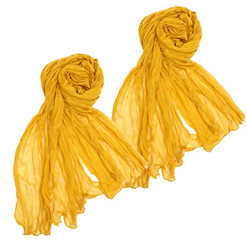 ABOOFAN 2St plissierter Tischläufer Esstisch Paillette Tischdecken Extra Langer Tischläufer Stoff Wedding Decoration tischwäsche tischläufer Festival-Tischdekoration Polyester Yellow von ABOOFAN