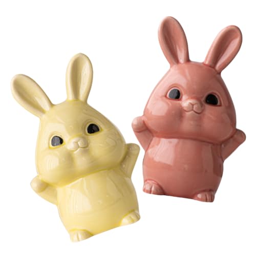 ABOOFAN 2er Set Hasenfiguren Moderne Tischdeko Für Zuhause Minimalistische Rabbits Und Pink üße Deko Für Wohnräume Und Als von ABOOFAN