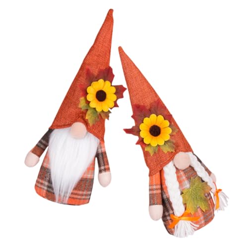 ABOOFAN 2pcs Thanksgiving Puppe Schmücken Thanksgiving GNOME Doll Sonnenblumenhut GNOME von ABOOFAN