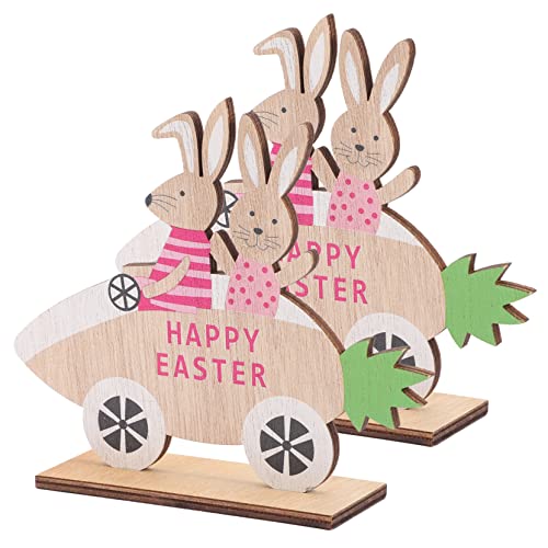 ABOOFAN 2st Kaninchen-Karotten-Ornament Tisch Hase Müde Tablettdekoration Matschig Zwerge Ostern-Desktop-Ornament Plüsch Figur Haushaltswaren Heimdekoration Violet Hölzern von ABOOFAN