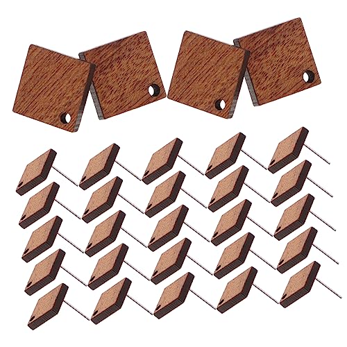 ABOOFAN 30st Geometrische Ohrstecker Aus Holz Ohrstecker Selber Machen Kleine Ohrstecker Ohrringpfosten Für Die Schmuckherstellung Post-ohrring-befunde Quadrat Fräulein Ohrringhalter von ABOOFAN