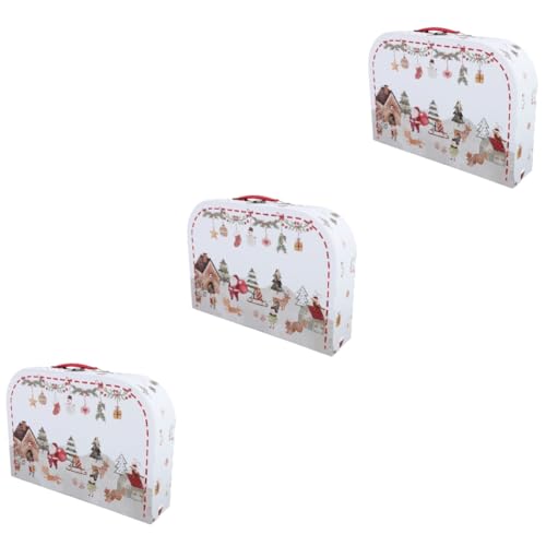 ABOOFAN 3Er-Box Weihnachts-Einkaufsbox aus Pappe Schachteln für Geschenkpapier transparent geschenkverpackung weihnachten weihnachtsdekoration Geschenkbox Weihnachtsgeschenk Weiß von ABOOFAN